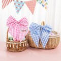 Huevos de Pascua de Algodón Personalizados Peter Rabbit Plaid Cesta de Pascua Lazo con Monograma Bordado Regalo de Pascua para Niños
