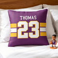 Personalizado Multicolor Número Rayas Suave Almohada Funda con Nombre Decoración del Hogar Día del Juego Cumpleaños Regalo para Novio Padre Hombre