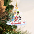 Cara Personalizada Foto Muñeco de Nieve Forma de Árbol de Navidad Ornamento de acrílico Decoración del hogar Regalo de Navidad para la familia Abuelos