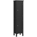 63" Tall Bathroom Storage Cabinet, Floor Organizer w/ Adjustable Shelves & 2 Doors, Black