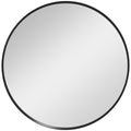 24" Round Wall Mirror, Bathroom Mirror for Living Room, Entryway, Home Decor, Black