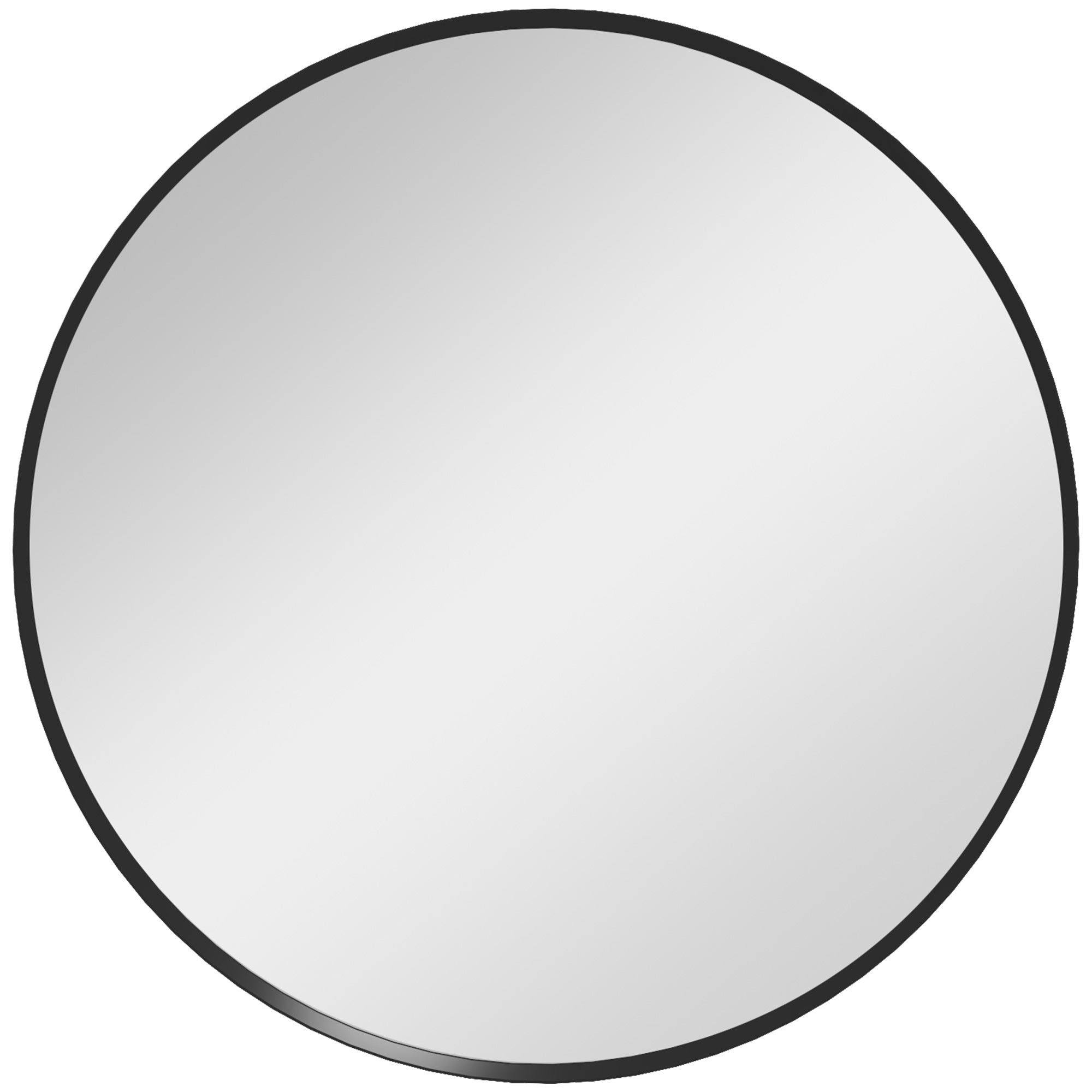 24" Round Wall Mirror, Bathroom Mirror for Living Room, Entryway, Home Decor, Black