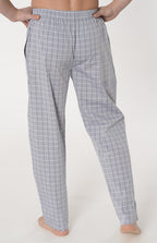 Pantalón Pijama Hombre Largo Algodón Popelín Cuadros - Gris 8973_20