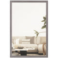 Rectangular Wall Mirror 40W x 60H cm for Bathroom, Bedroom - Grey Wood Grain