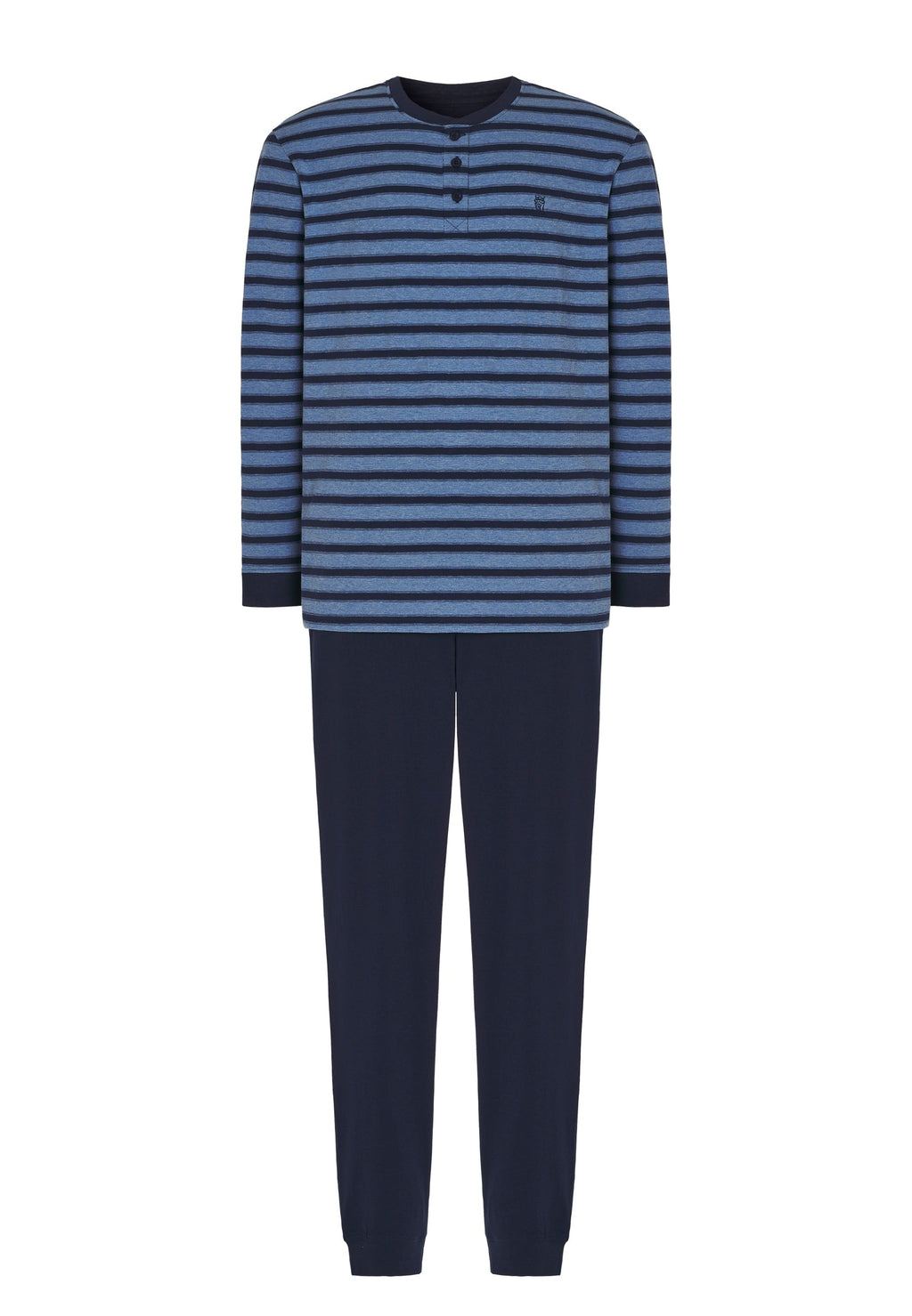 Pijama Hombre Largo Tapeta Punto Rayas - Azul 5308_36