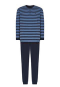 Pijama Hombre Largo Tapeta Punto Rayas - Azul 5308_36