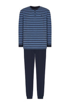 Pijama Hombre Largo Tapeta Punto Rayas - Azul 5308_36