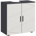 Pedestal Sink Bathroom Cabinet with 20 x 20cm "U" Cut-Out and Adjustable Shelf, Light Grey