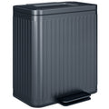 2 x 20L Double Bin Pedal Bin with Soft-Close Lid, Removable Inner Buckets, Black