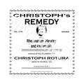 Christoph's Remedy Single Self Adhesive Label - License and Royalty Free for Film Use By Prop Money Inc.