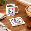 Taza de café de cerámica con diseño de inicial floral de mariposa de acuarela personalizada con nombre y año Regalo de jubilación de uso diario para mujer jubilada