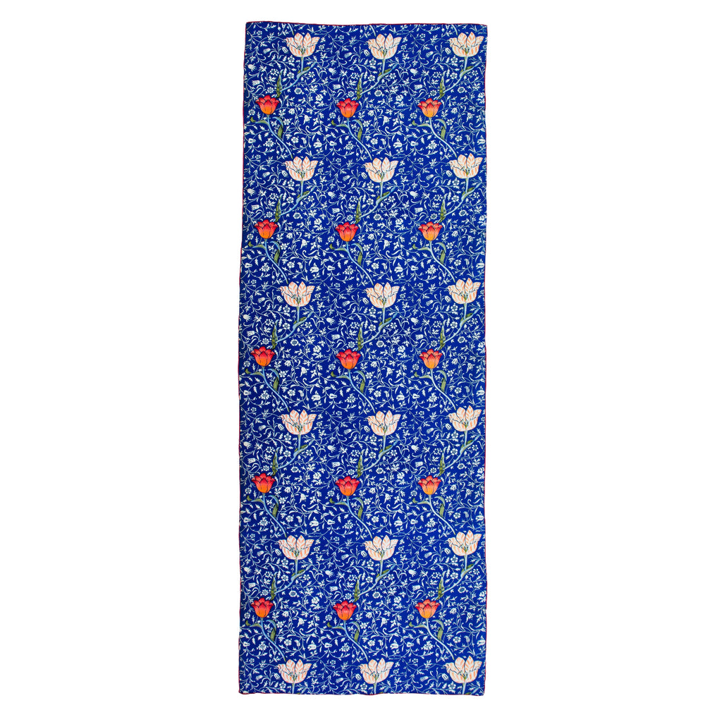 Floral Blue Silk Scarf Galata