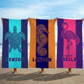 Toalla de playa de gran tamaño, de secado rápido y suave, personalizada, con el nombre Vacaciones de verano Fiesta en la playa Regalo de cumpleaños para la familia Amigos