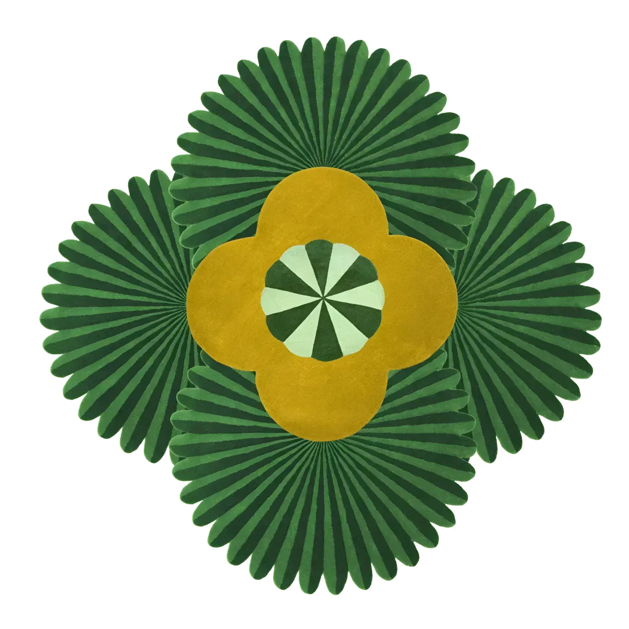 Daisy within Daisy Pleated Hand Tufted Wool Rug