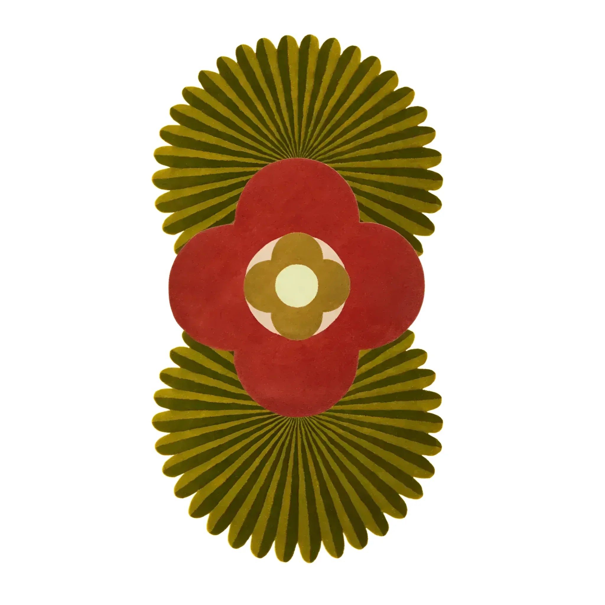 Daisy within Daisy Pleated Hand Tufted Wool Rug Runner