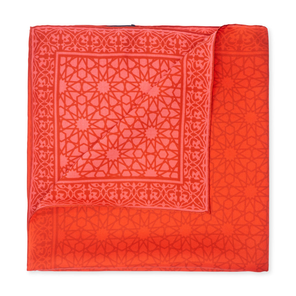 Red Silk Square Scarf Dalila