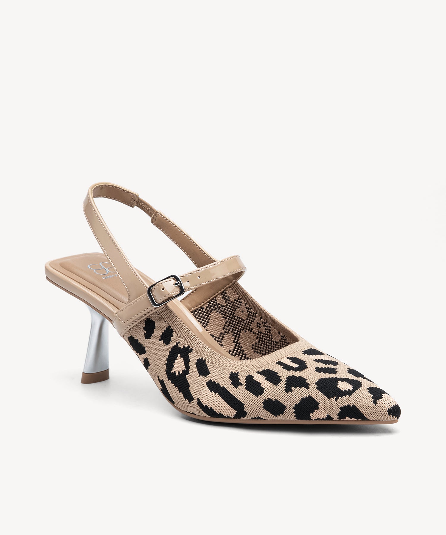StrikeStep Elegant Stiletto Heeled Slingback - Low Heeled - Leopard / US 10 | EU 41.5 | UK 8