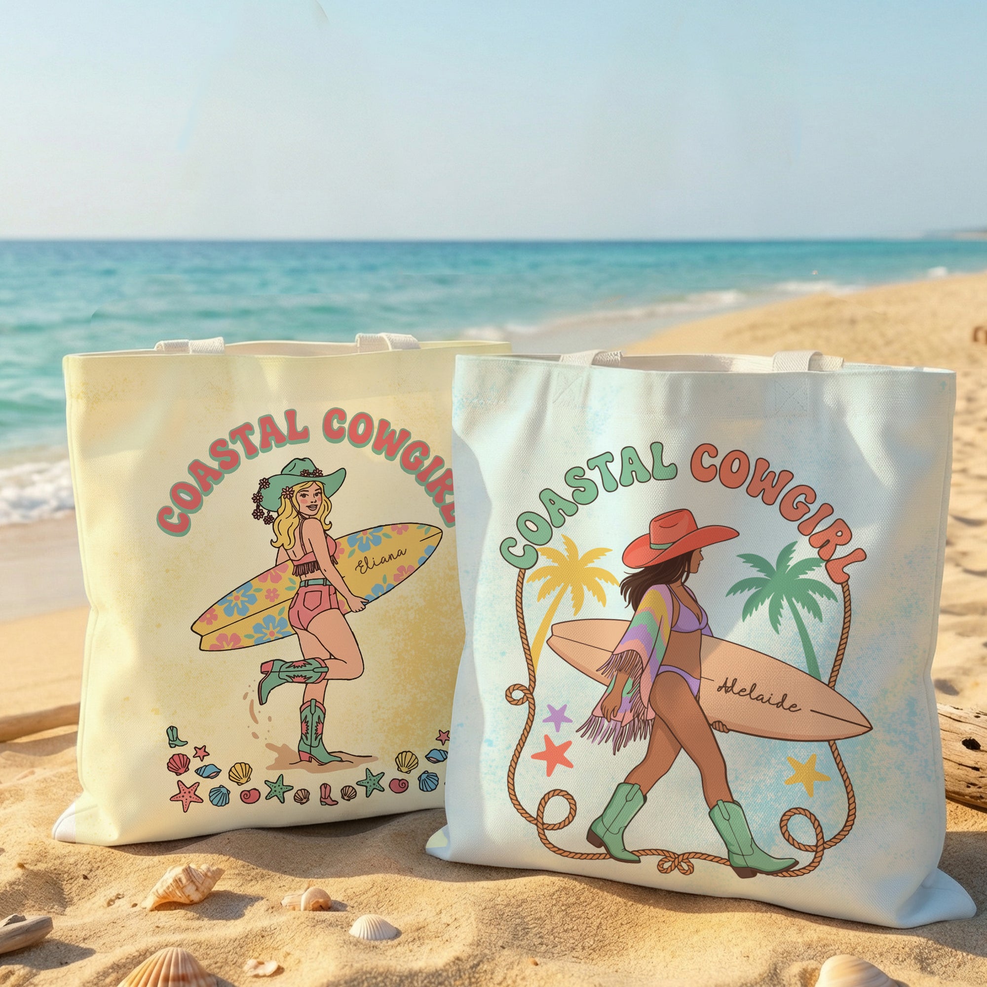 Personalizado Estilo Bohemio Tabla de Surf Vaquera Bolsa de Bolsa con Nombre Fiesta en la Playa Viaje Cumpleaños Regalo para Mujeres Niñas