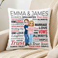 Personalizada Siempre Almas Gemelas Caricatura Pareja Personaje Funda de Almohada con Nombre Decoración del Hogar Cumpleaños Día de San Valentín Boda Fiesta Regalo para Pareja