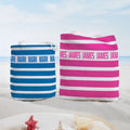 Bolsa de lona grande personalizada a rayas con nombre Cumpleaños Accesorio de viaje para la playa Regalo para amigos Familia