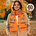 Personalizada Perro Gato Cara Foto Multicolor Suave Bufanda Cálida con Nombre Uso Diario Invierno Cumpleaños Navidad Regalo para Pet Lovers