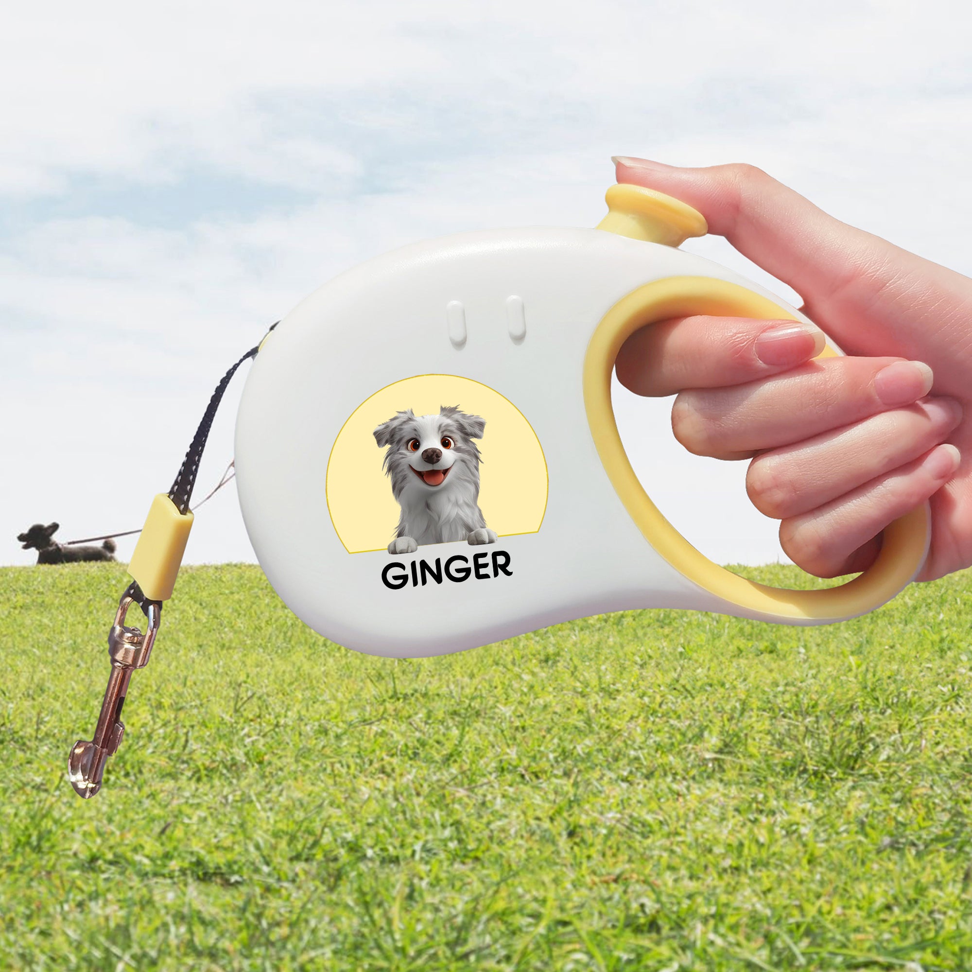 Personalizado lindo 3D de dibujos animados correa del perro con el nombre al aire libre Accesorios Pet Party Navidad Cumpleaños Regalo para los dueños de mascotas