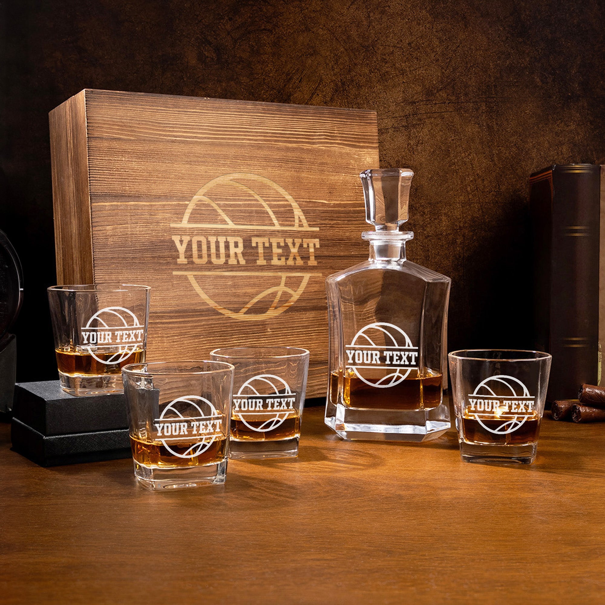 Decantador de whisky personalizado con temática de baloncesto y nombre del equipo grabado Regalo de cumpleaños de uso diario para un amante del whisky