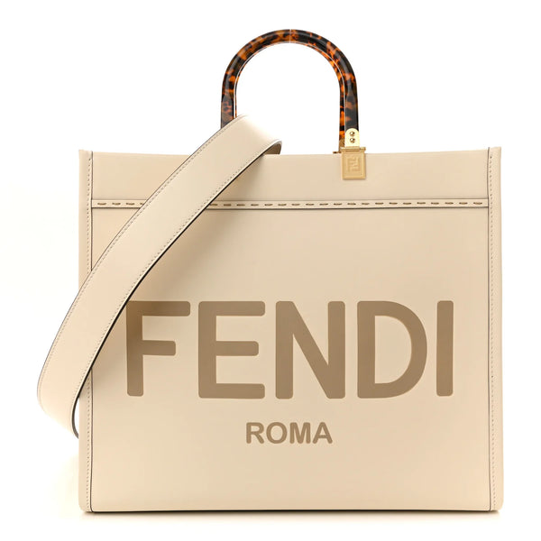 Fendi Vitello King Plexiglass Medium Fendi Sunshine Shopper Tote White Ice