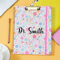 Portapapeles A4 floral personalizado con nombre PP página interior y bloc de notas Material de oficina Regalo de cumpleaños para profesor Estudiante Personal de oficina