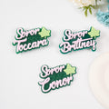 Personalizado Ivy Leaf Soror Nombre Glitter Acrílico Broche Sorority Accesorios Bid Day Sorority Iniciación Regalo para Hermana Amiga