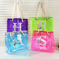 Bolso tote personalizado de material transparente con nombre y flor de nacimiento regalo de despedida de soltera y boda para mujeres
