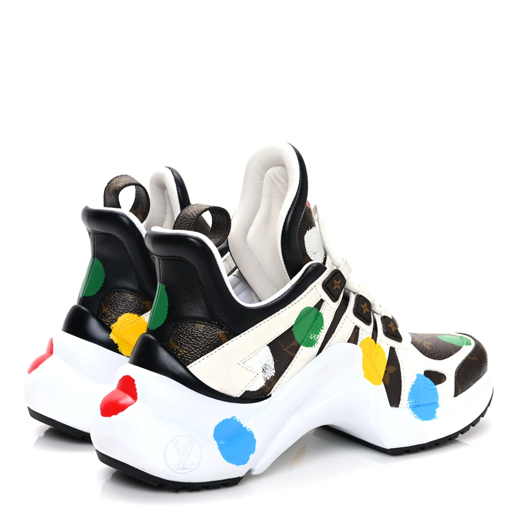 Louis Vuitton LV X YK Calfskin Monogram Dots Monogram Archlight Sneakers White