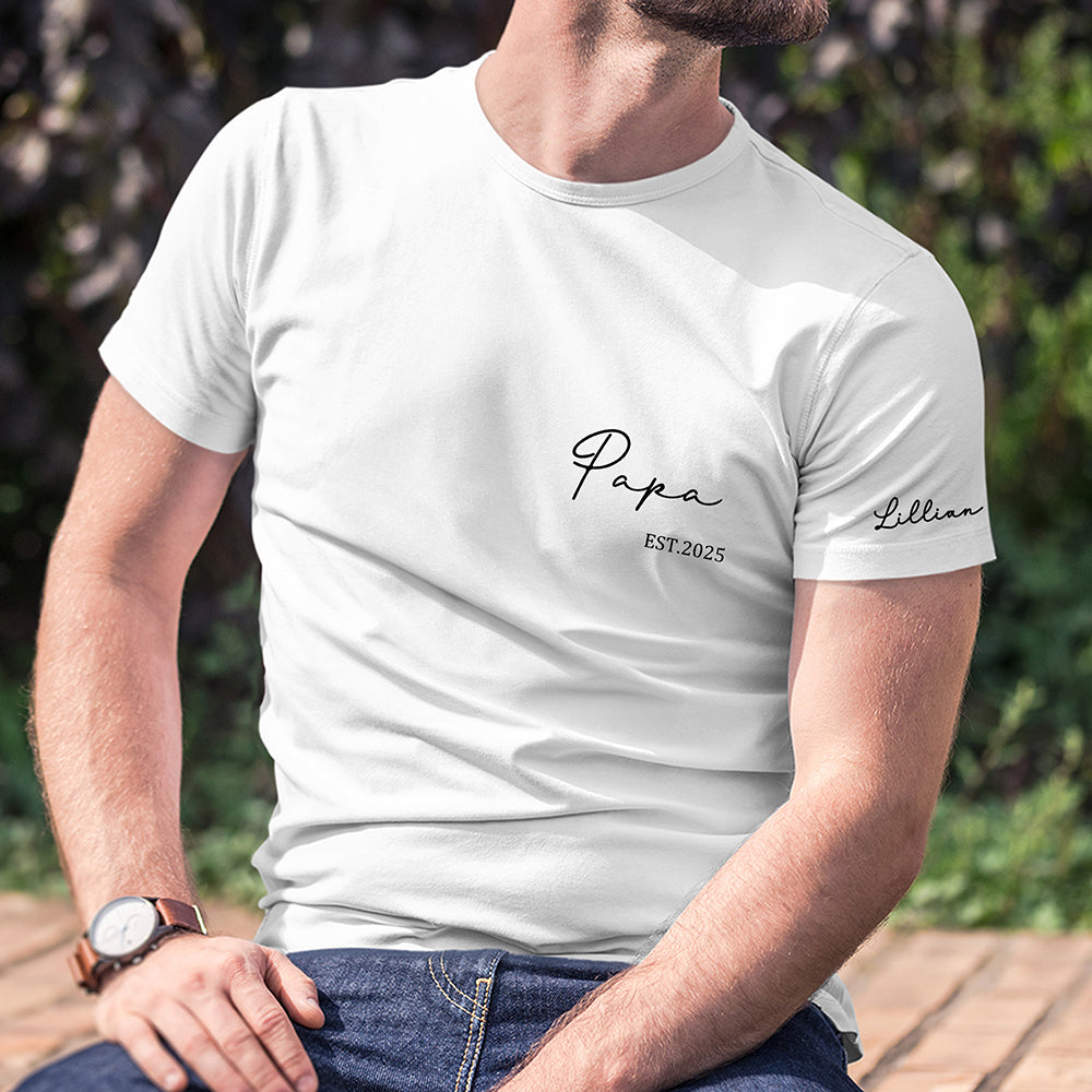 Personalizada 1-8 Nombres de Miembros de la Familia Adulto Niño Camiseta Sudadera con Capucha con Apellido y Año Día del Padre Cumpleaños Regalo para Papá Abuelo