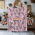 Mantas personalizadas con el nombre de un personaje de dibujos animados para decorar la casa Regalo de cumpleaños para la familia Abuela Mamá