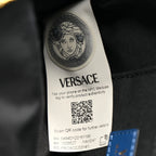 Versace Denim Quilted La Medusa Camera Bag Blue