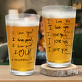 Personalizado 1-6 Texto escrito a mano Diseño 16 oz claro vaso de cerveza con el nombre y la edad Día del Padre Cumpleaños Regalo para papá abuelo amante de la cerveza