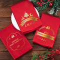 Personalizada Reno Campana Árbol de Navidad 100% Algodón Rojo Servilleta de Navidad con Nombre y Texto Decoración de Mesa Regalo de Navidad para Familia Amigos