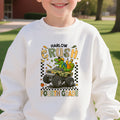 Personalizado Dinosaurio Cuadrícula Camión Multicolor Camiseta Sudadera Sudadera con Capucha con Grado y Nombre Vuelta al Cole Regalo de Cumpleaños para Niños Niñas