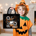 Personalizada Floral Fantasma Negro Bolsa de Lino con Nombre Fiesta de Halloween Regalo para Niños Niñas