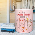 Personalizado Este jardín de mamá pertenece al corazón 1-12 Nacimiento Flores Juguete Almacenamiento Cesta de lavandería con nombres Día de la Madre Cumpleaños Regalo para la abuela mamá