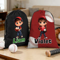 Bolsa con cordón de béisbol personalizada con el nombre de un personaje de dibujos animados Regalo de cumpleaños para un niño jugador de béisbol