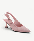 EverLush Bowknot Pointed Toe Heeled Slingback - Low Heeled - Pink / US 8 | EU 39 | UK 6