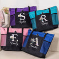 Personalizada Madre de Perla Efecto Nacimiento Flor Inicial Impermeable Bolsa de Malla con Nombre Cumpleaños Navidad Aniversario Regalo para la Familia Amigos
