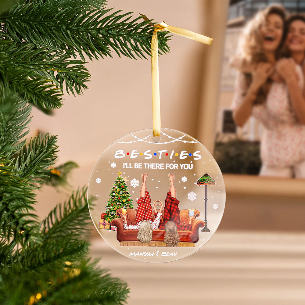 Personalizado Besties Acrílico Colgante Ornamento con Nombre Árbol Decoración Regalo de Navidad para Hermanas Besties