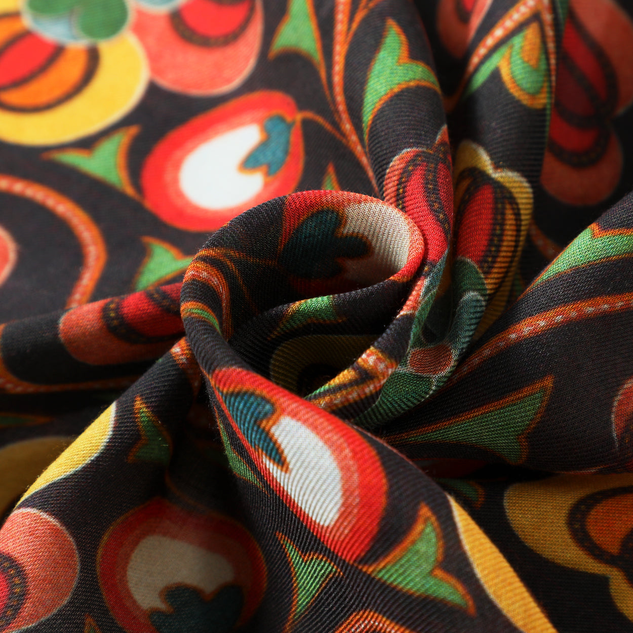 Floral Black Scarf – Isfahan Inspired Design - Saroyi