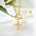 Personalizada Martillo Patrón Cruz Diseño Collar con Inicial Dainty Joyería Bautizo Oración Día Religioso Regalo para Mujeres Cristianas