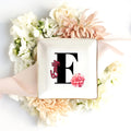 Personalizada Nacimiento Flor de cerámica Baratija Joyería Plato con Inicial y Nombre Boda Compromiso Cumpleaños Regalo de Navidad para las mujeres