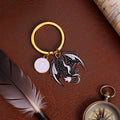 Llavero Portátil Personalizado Dragón Oscuro con Inicial Regalo de Cumpleaños de Uso Diario para los Amantes del Dragón