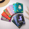 Etiqueta de equipaje y funda para pasaporte de cuero PU con monstruo unicornio dinosaurio animales y nombre regalo de cumpleaños para niños