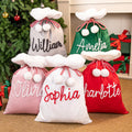 Bolsa de Regalo de Navidad con Nombre Personalizada con Pompón y Cordón Suave Regalo de Navidad para Niños y Familias